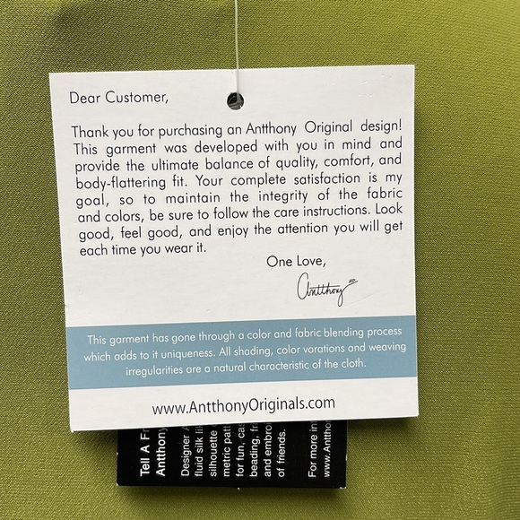 ANTTONY Original New Solid Green Pullover Tunic Top XL - Picture 5 of 10